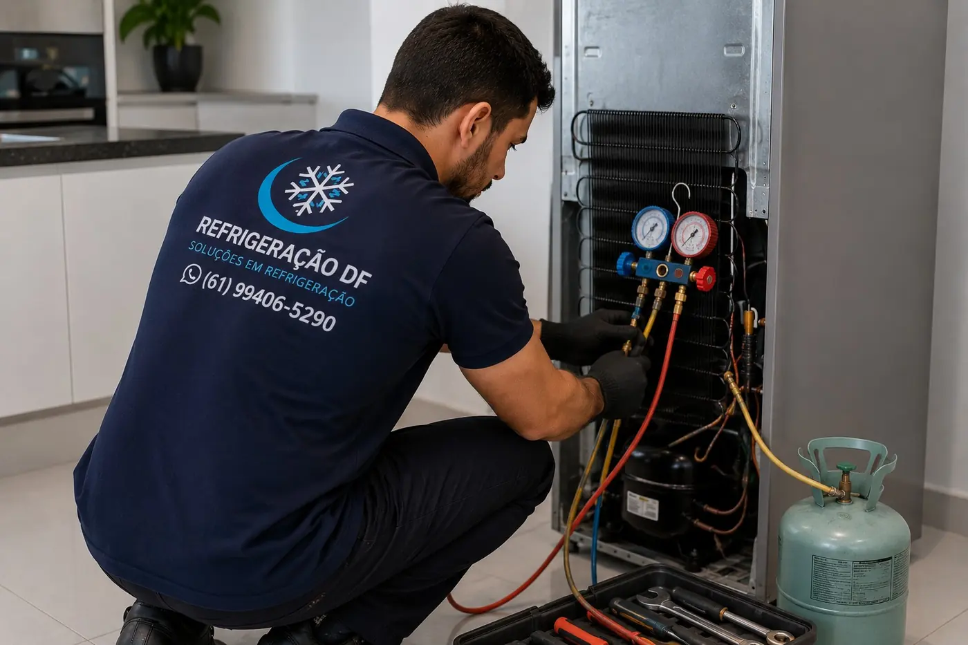 Técnico realizando manutenção